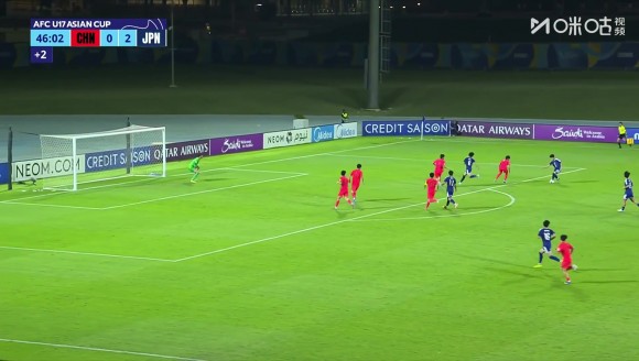 U17男足半场0-3落后日本！中国再被断球，北原麻纪远射近角破门！